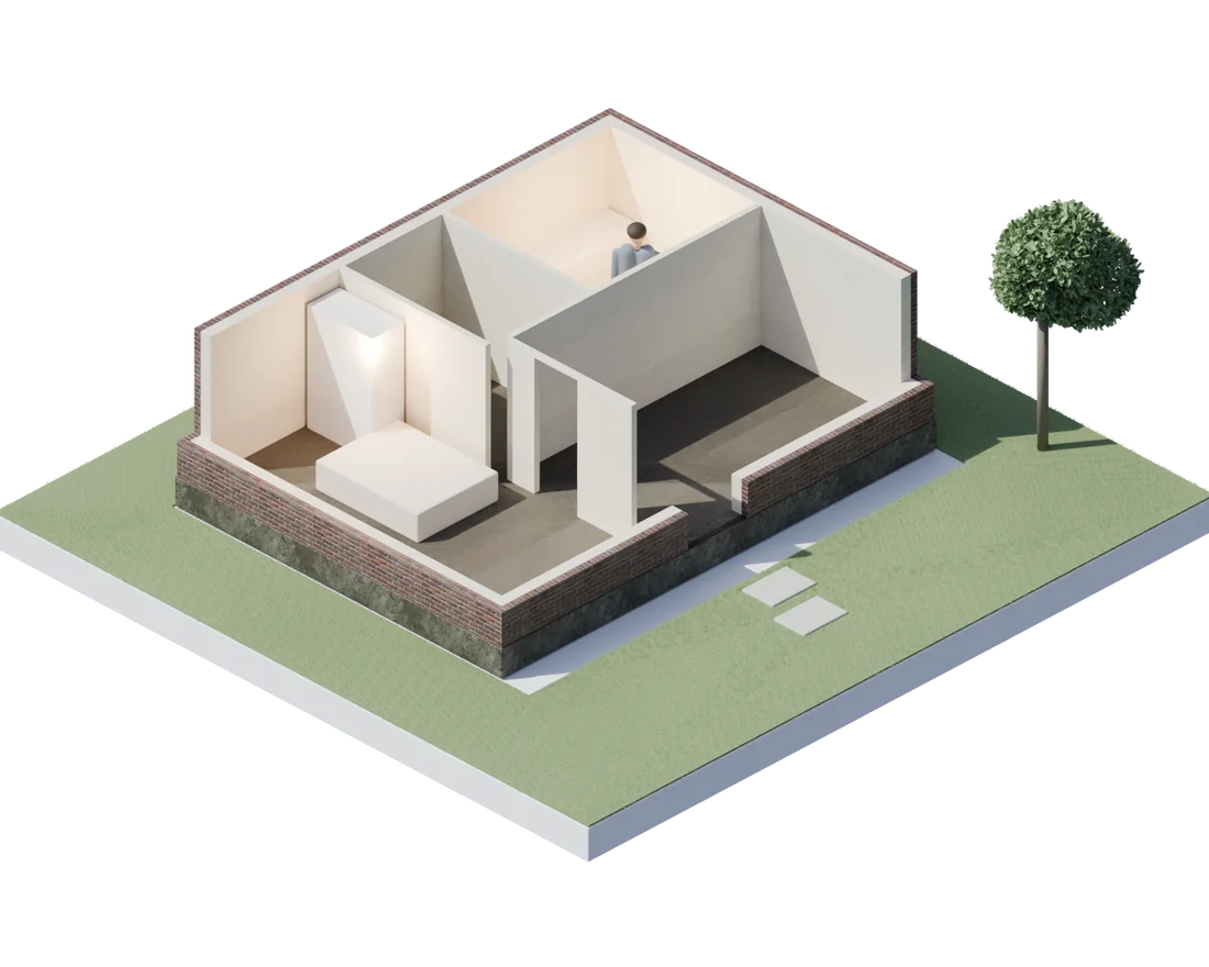 Rénover, avant : la maison vidée, cloisons à nu